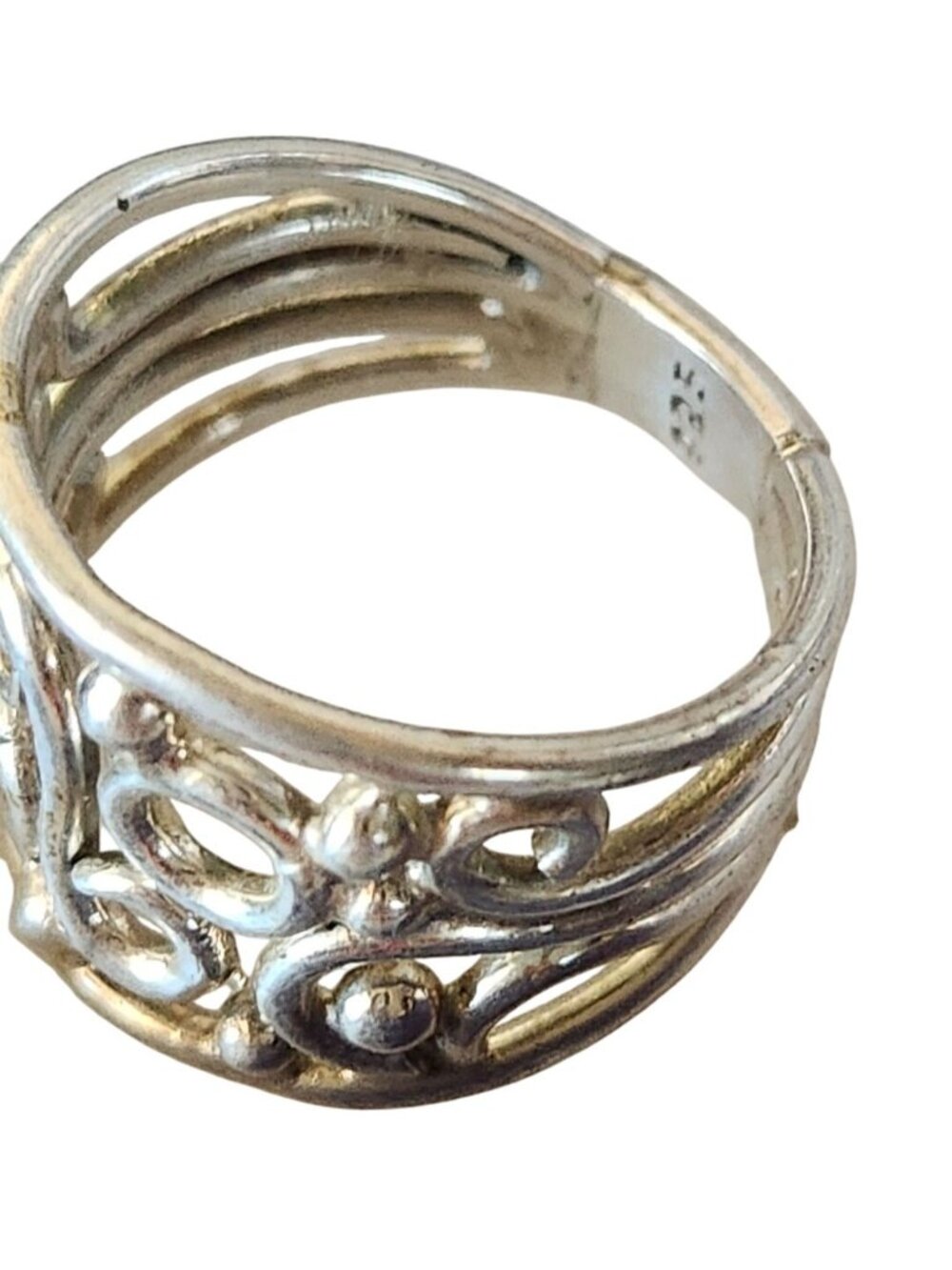 Ring Band Open Silver 20 mm wide Size 8 1/2 7.8 gr no Stone Jerry Fran Harr - Picture 4 of 12